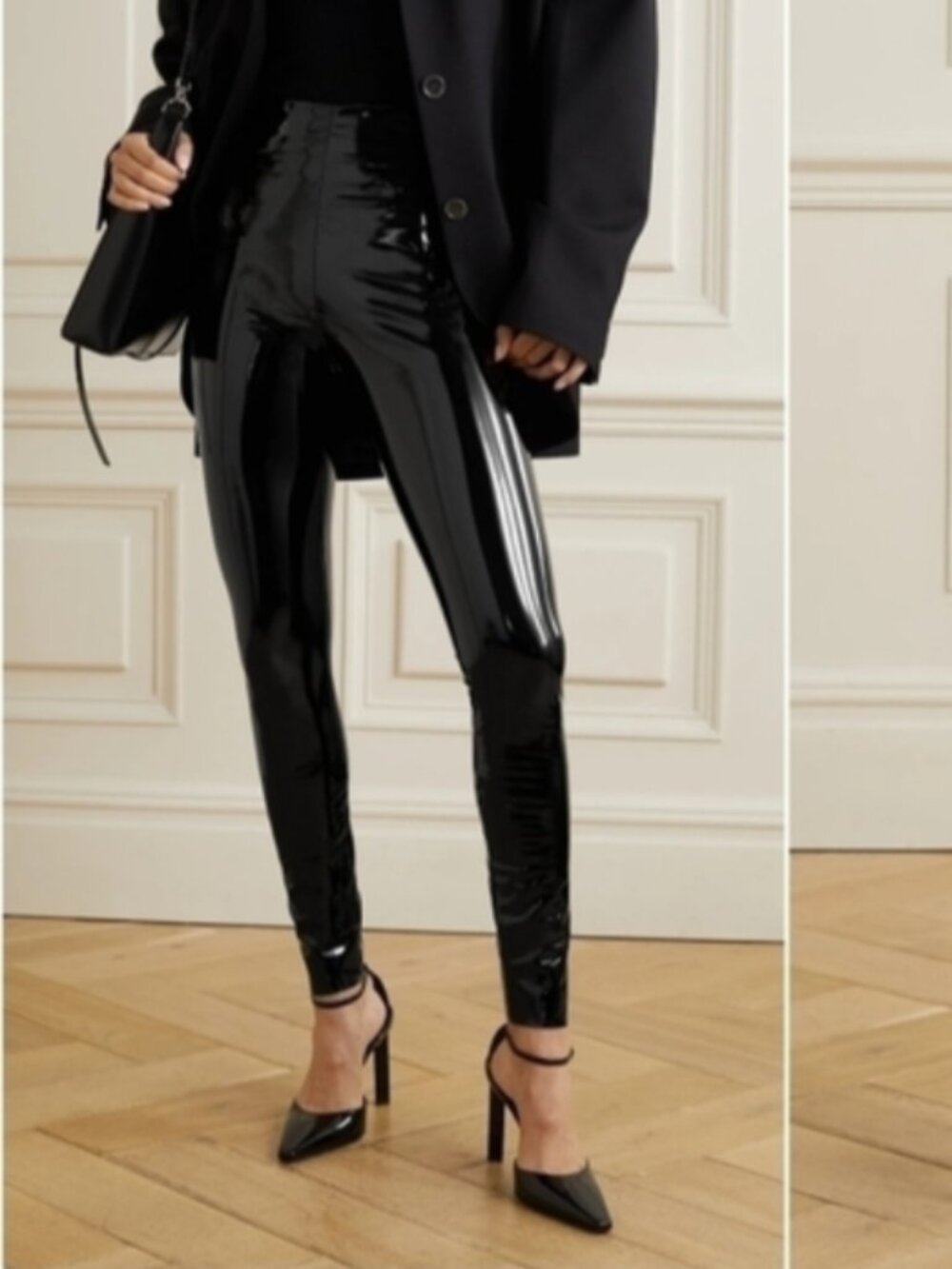NEW Commando Black Patent Leather Leggings Size Small